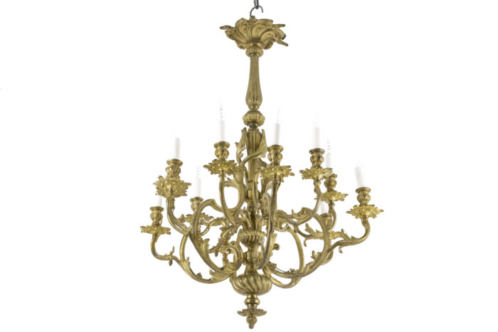 rocaille style chandelier gilt bronze