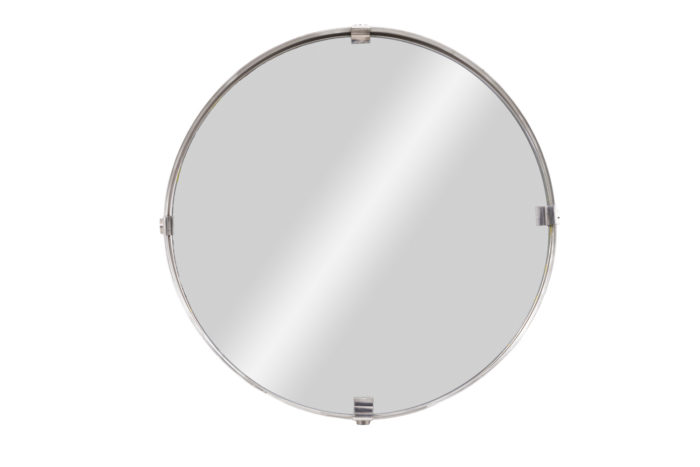 round mirror stainless steel brushed