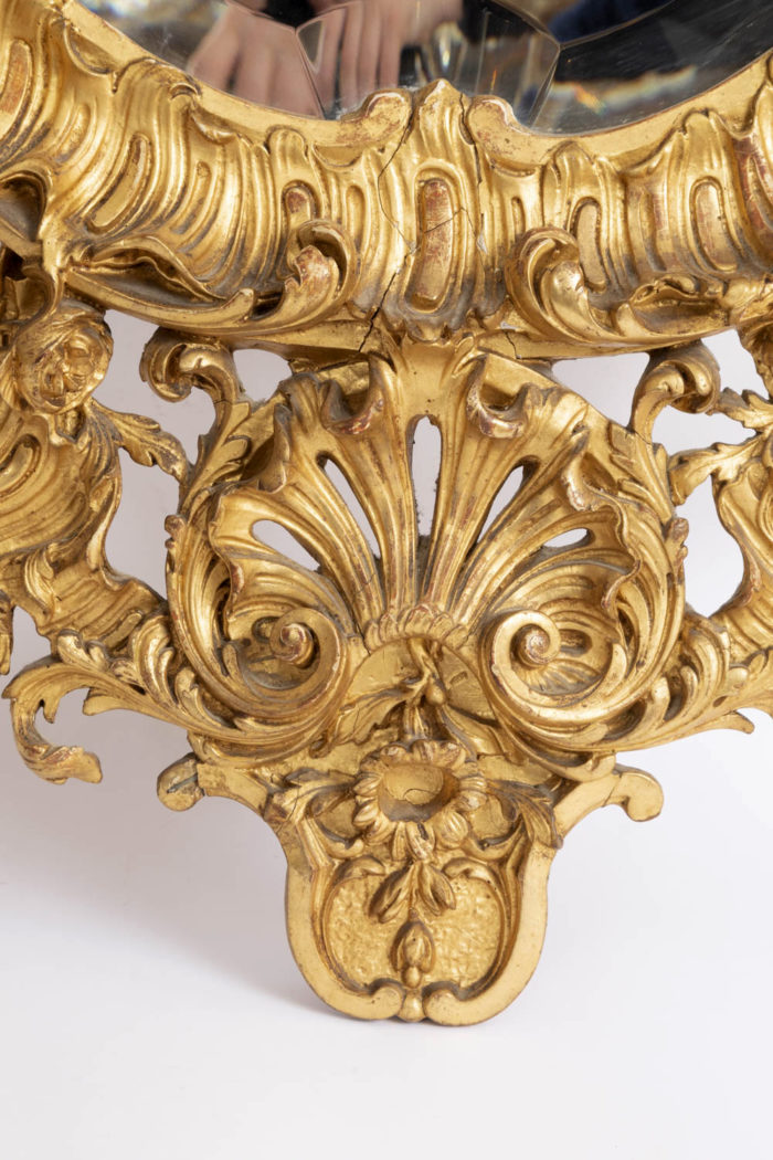 louis xv style mirror rocaille shell
