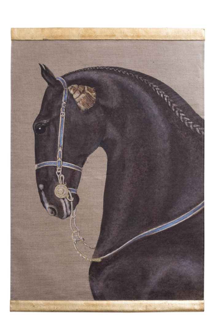 canvas horse black lusitanien