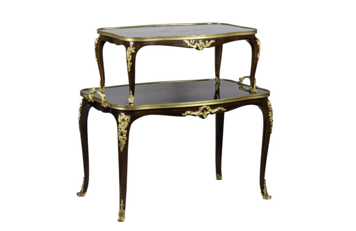 table à thé style louis xv acajou bronze doré