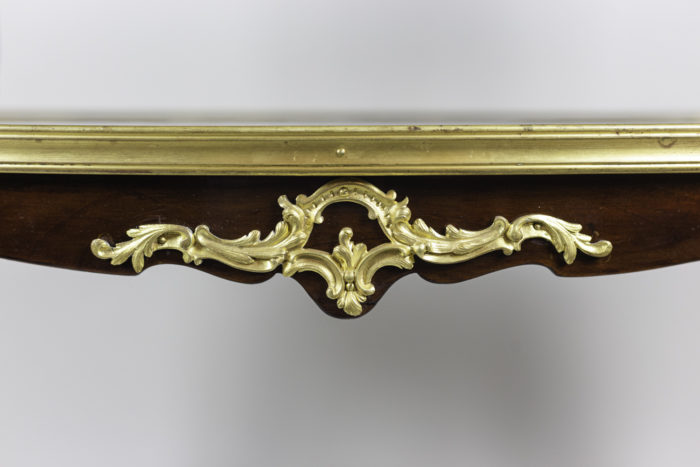 louis xv style tea table mahogany gilt bronze apron