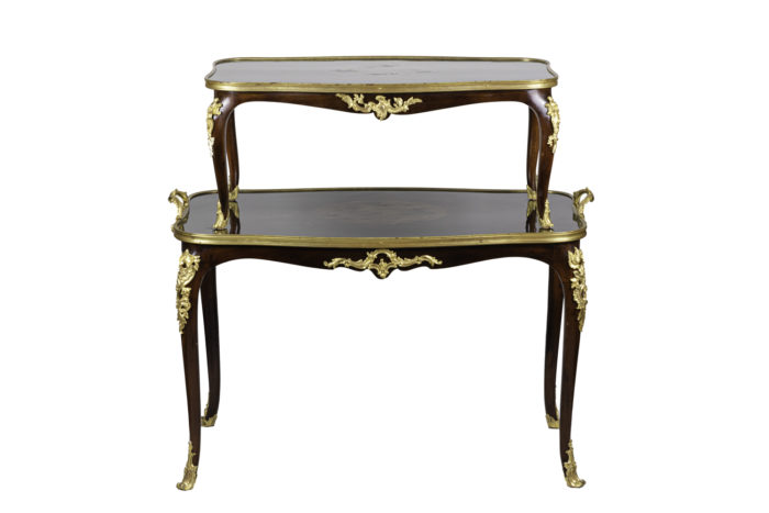 louis xv style tea table mahogany gilt bronze face