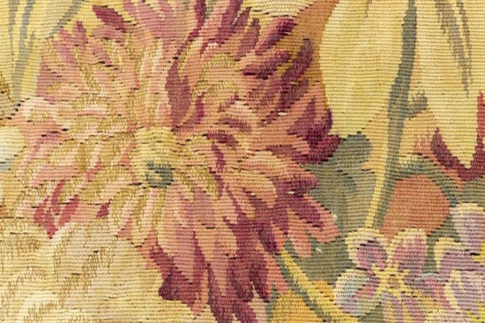 aubusson tapestry flower detail