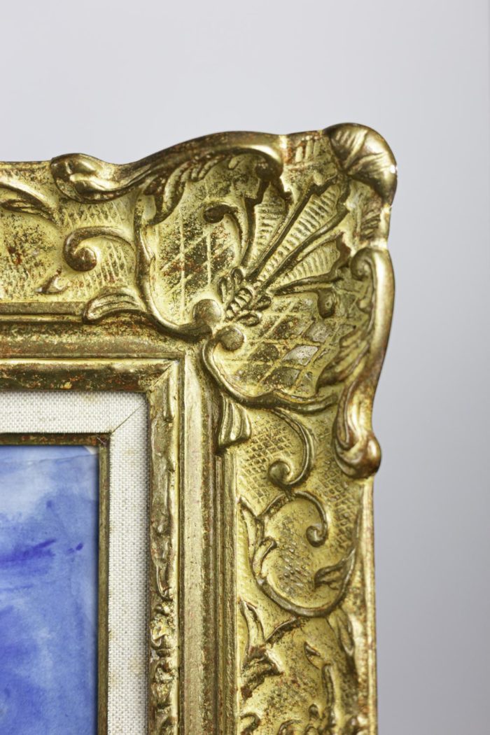 mixed technique on paper russian work gilt wood frame