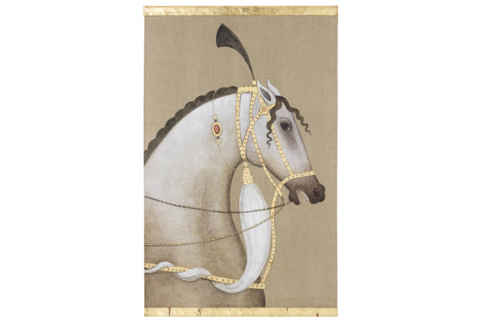 canvas horse arabian white