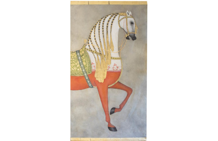 canvas horse white orange