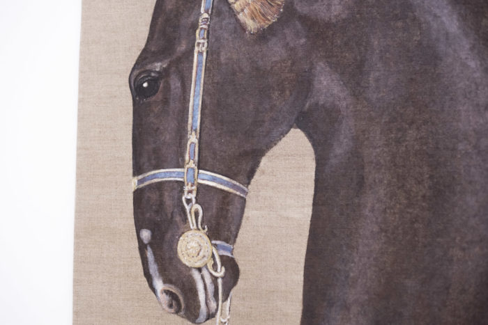 canvas horse black head