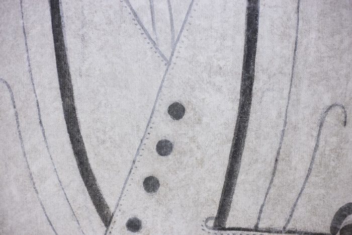 canvas art deco woman buttons detail