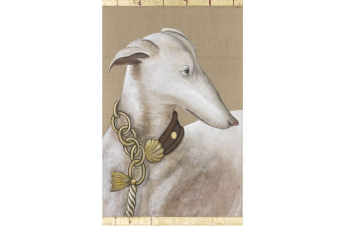 canvas greyhound white