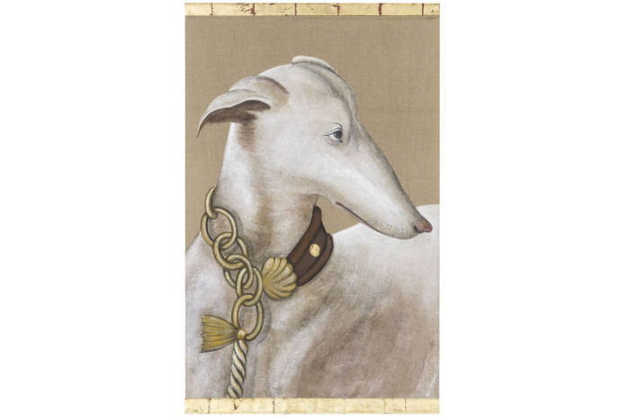 canvas greyhound white