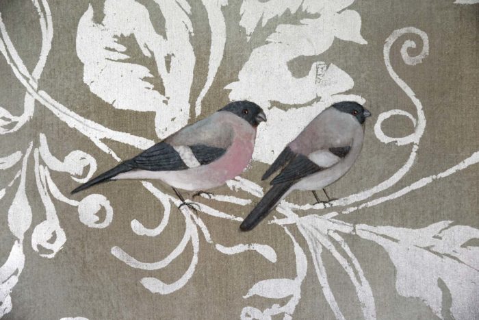 canvas birds bullfinch