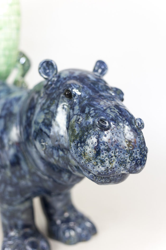 valérie courtet sculpture hippopotamus head