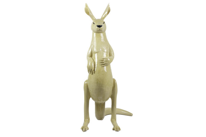 valérie courtet sculpture kangourou grès émaillé front