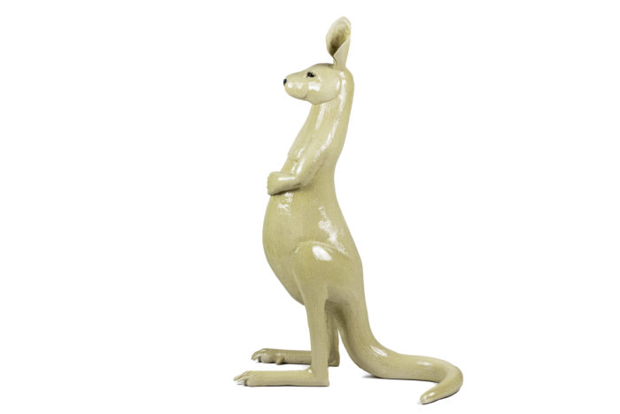 valérie courtet sculpture kangaroo glazed stoneware side