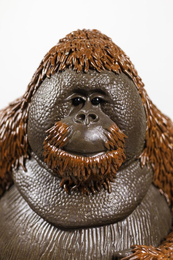 valérie courtet sculpture orang outan tête