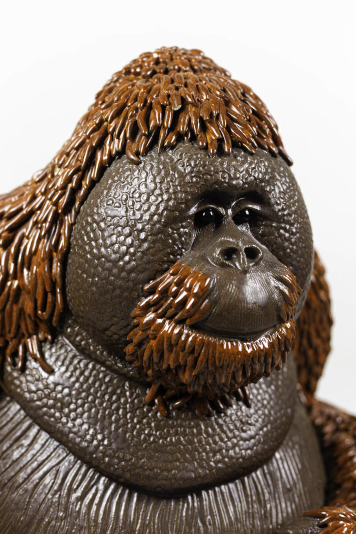 valérie courtet sculpture orang outan visage