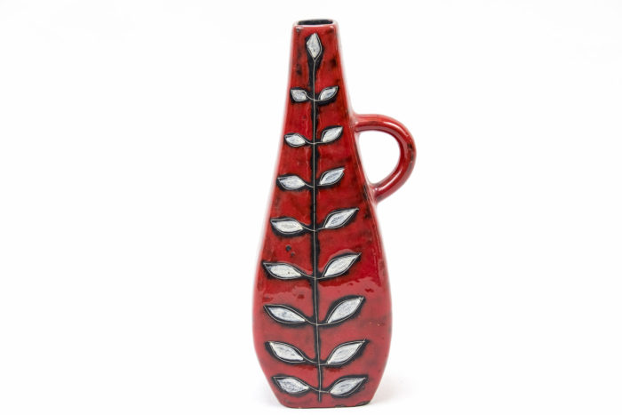 vase soliflore faïence rouge face