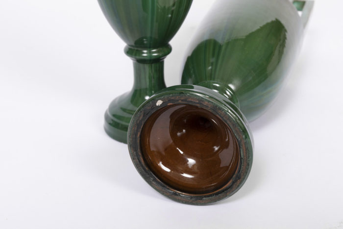 amphora vases green earthenware base