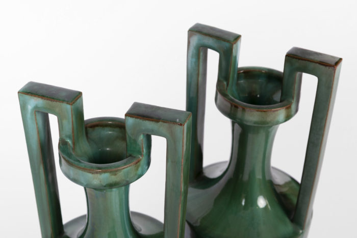 amphora vases green earthenware top
