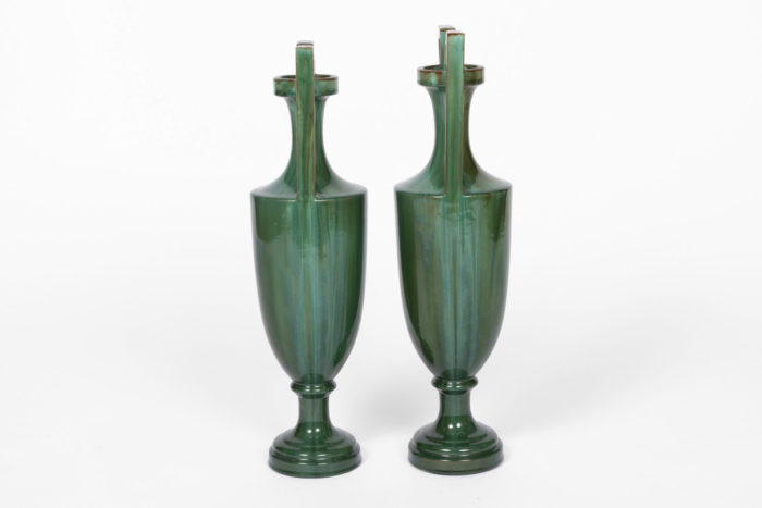 amphora vases green earthenware side