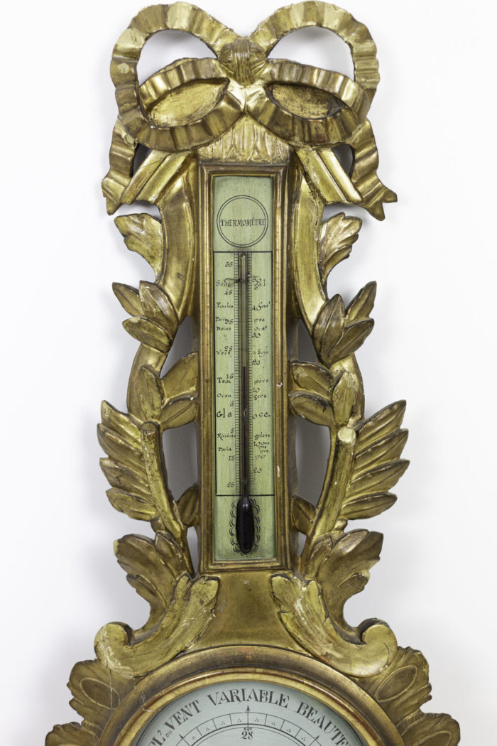 louis xvi barometer gilt wood scrolls