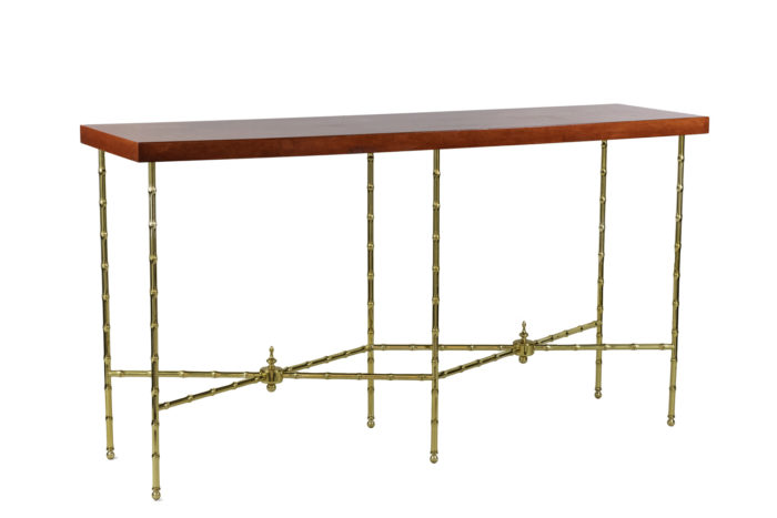 bernard dunand console laque rouge chinoisante bronze doré 2