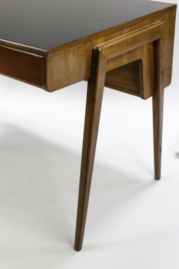 desk mahogany veneer compass legs detail