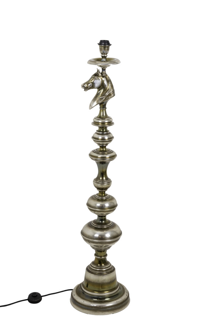 horse floor lamp silvered bronze