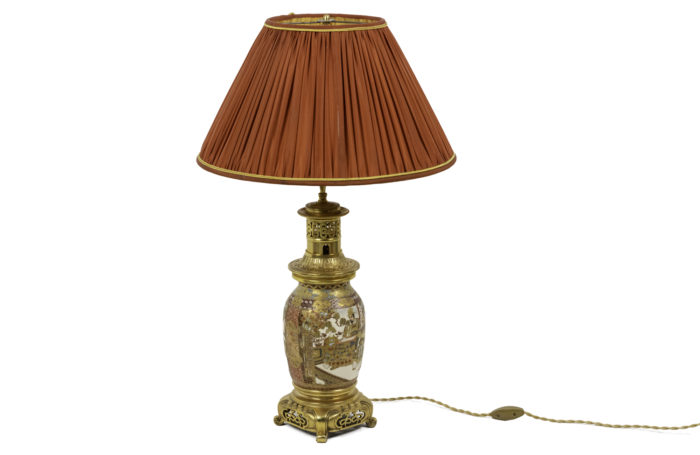 lamp satsuma earthenware gilt bronze