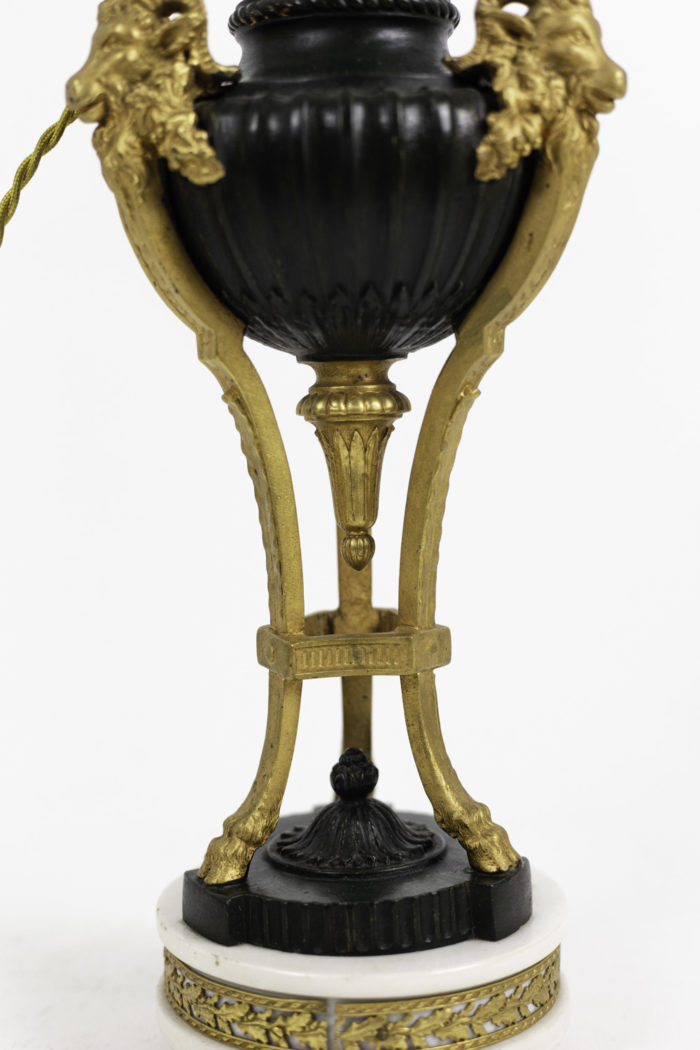 empire style lamp two patinas bronze tripod