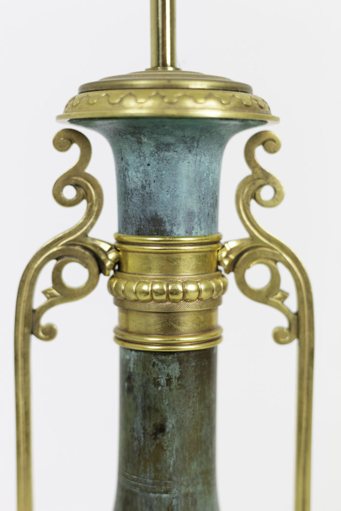 lamps green patinated gilt brass handles