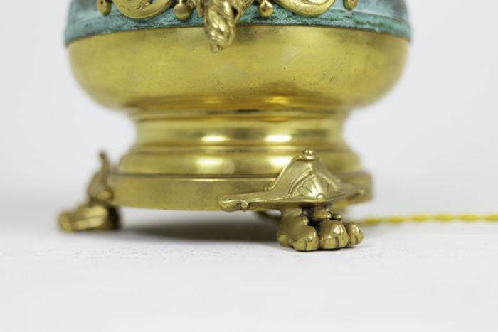 lamps green patinated gilt brass lion paws