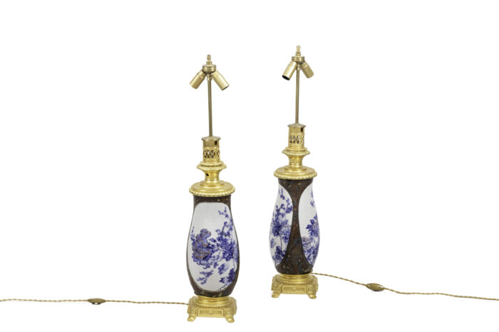 lamps japanese porcelaine gilt bronze