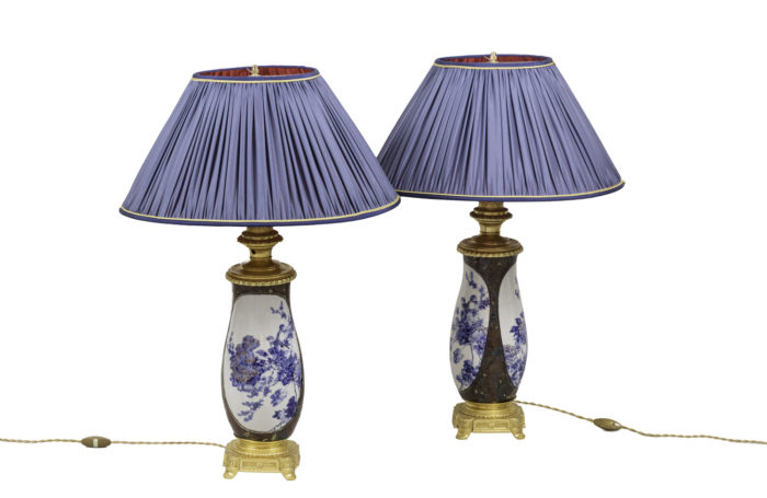 lamps japanese porcelaine gilt bronze