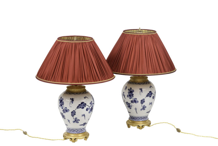 lampes porcelaine japonaise bronze doré