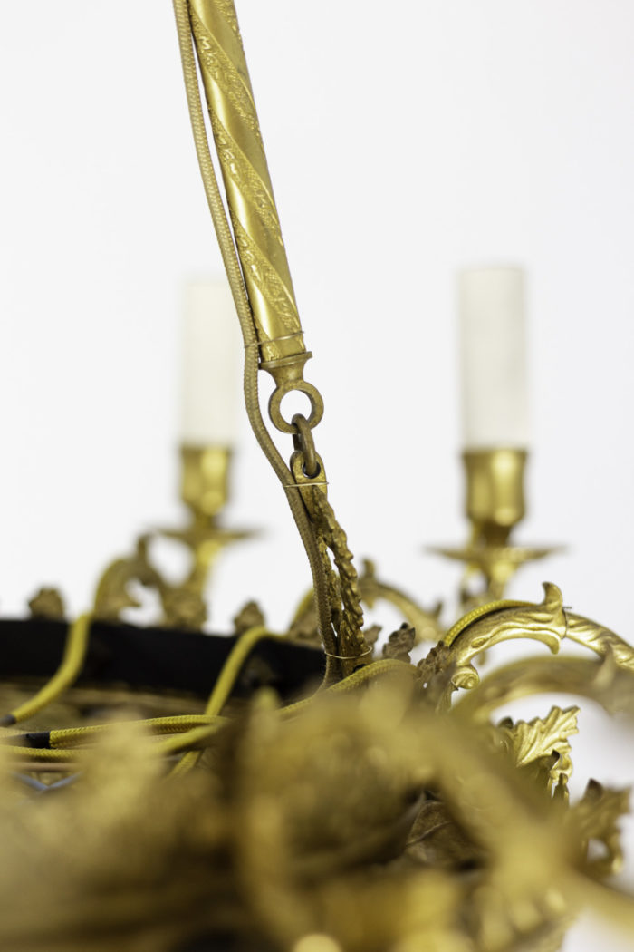 restauration style chandelier gilt bronze stick
