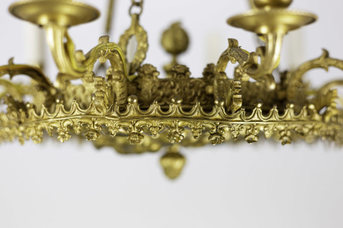 lustre style restauration bronze doré couronne