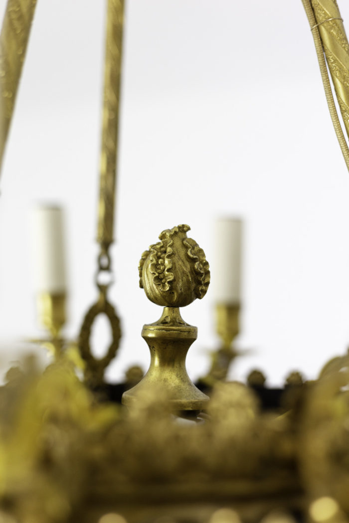 restauration style chandelier gilt bronze fruit