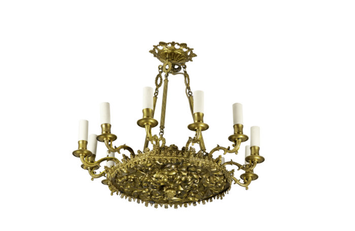 restauration style chandelier gilt bronze and metal