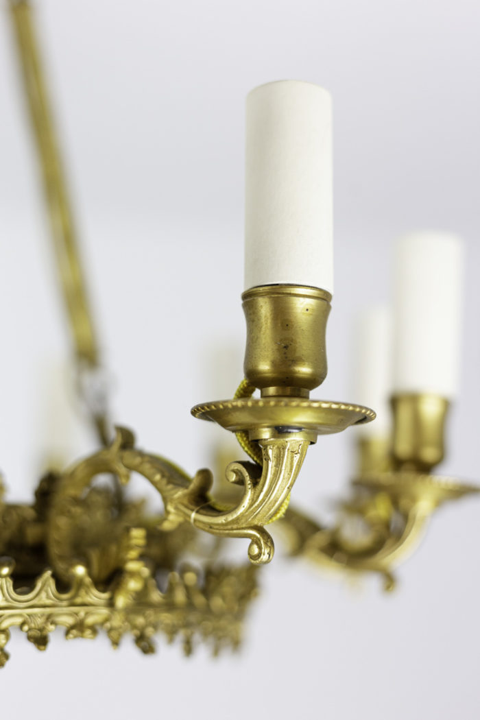 restauration style chandelier gilt bronze fires