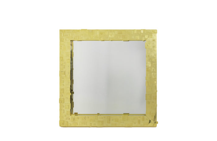miroir laiton doré décor géométrique