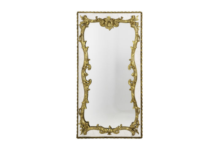 louis xv style mirror lacquered wood gilt stucco
