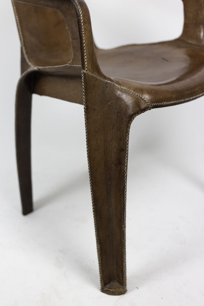 sol&luna armchair brown leather leg