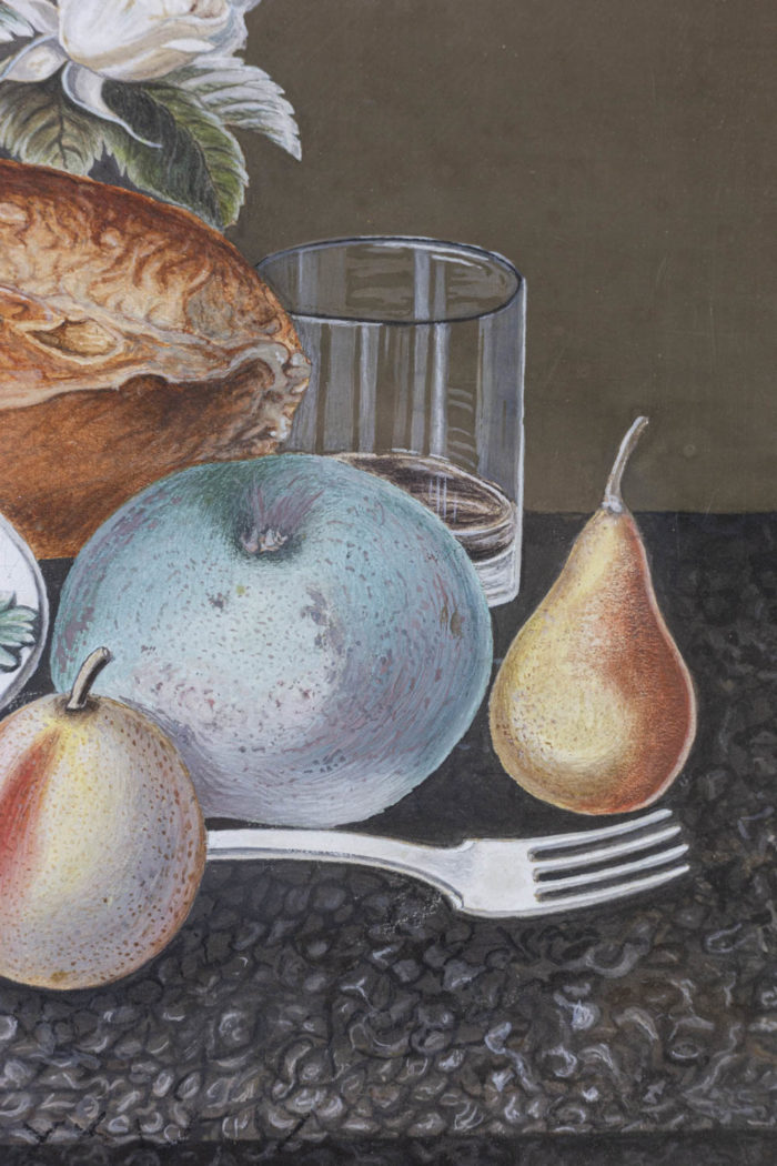 gouache sur papier nature morte détail