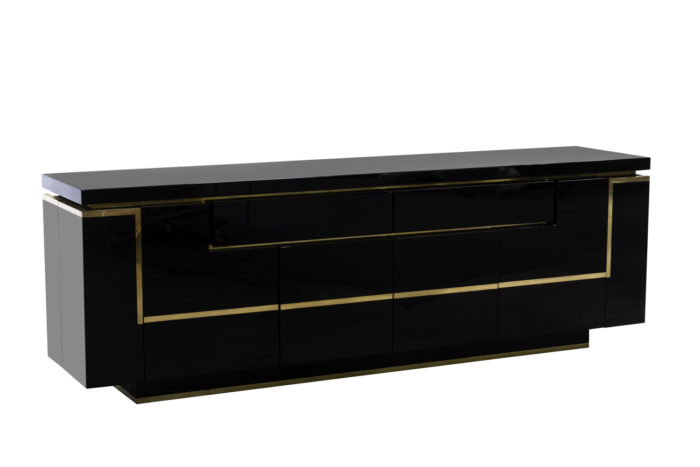 jean-claude mahey sideboard black lacquer gilt brass