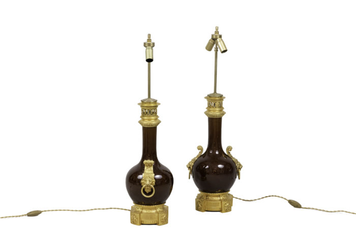 lamps red sang de boeuf porcelain gilt bronze