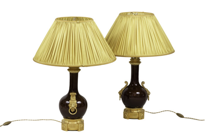 lamps red sang de boeuf porcelain gilt bronze