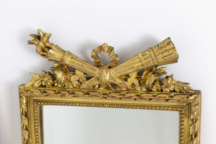 louis xvi style mirrors gilt wood torches flowers