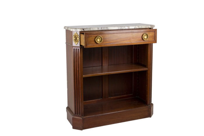 louis xvi style bookshelf mahogany opened drawer
